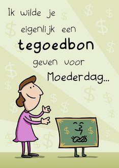 Moederdag tegoedbon iets te goed | Kaartje2go