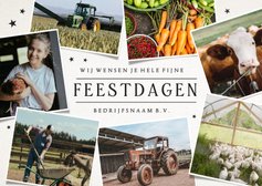 Eenvoudige zakelijke fotocollage kerstkaart met 7 foto's