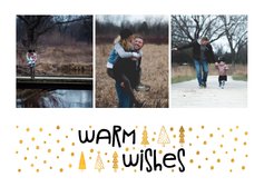 Fotokaart 'warm wishes' goudlook met foto's