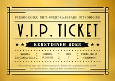 Grappige en originele V.I.P. ticket kerstfeest uitnodiging