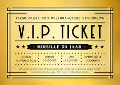 Grappige en originele V.I.P. ticket uitnodiging verjaardag