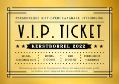Grappige VIP- ticket uitnodiging voor zakelijke kerstborrel