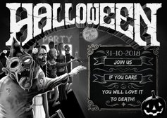 Halloween Zombie Uitnodiging ds