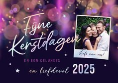 Kerstkaart sprankelend lichteffecten holografisch foto's