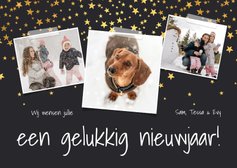 Nieuwjaarskaart sterren confetti fotocollage 