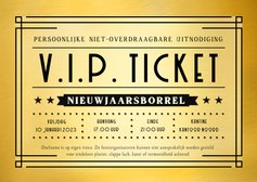 Originele V.I.P. ticket uitnodigingkaart nieuwjaarsborrel 
