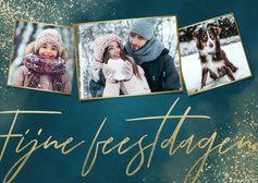 Stijlvolle kerstkaart fotocollage, Fijne feestdagen & sneeuw