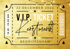 Ticket kerstmarkt uitnodiging kerstkaart bedankt medewerkers