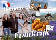 Vakantiekaart 'Bonjour de Frankrijk' ansichtkaart 4 foto's