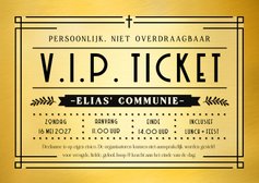 V.I.P. ticket uitnodiging origineel voor de eerste communie 