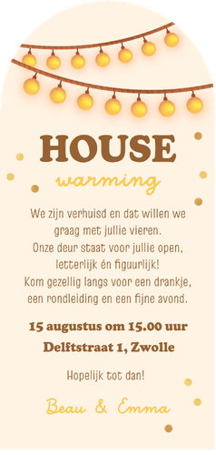 Boogkaart housewarming voordeur new home feestje huis Achterkant