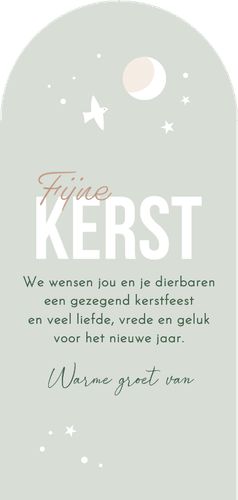 Kerstkaart christelijk kerstboodschap en huisjes Achterkant