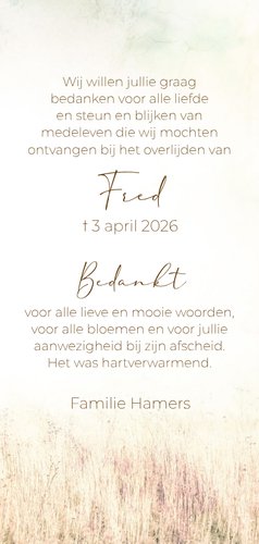 Bedankkaart boom pastel veld 3