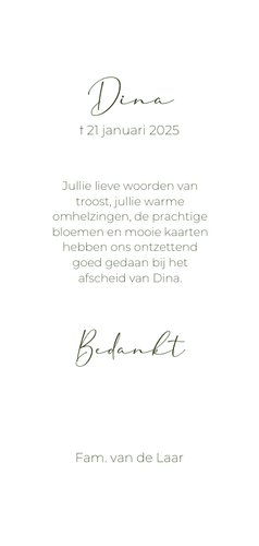 Bedankkaart rouw ochtend nevel bloem 3