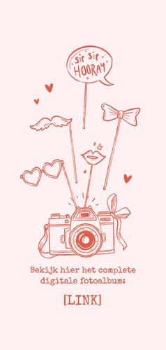 Bedankkaart uniek fotostrip trouwen romantisch hip 2