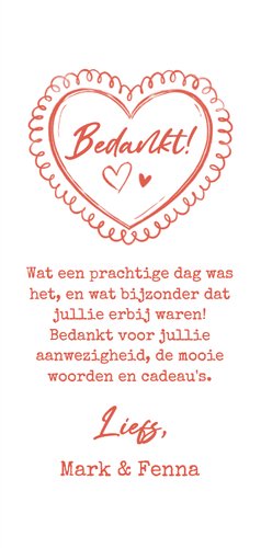 Bedankkaart uniek fotostrip trouwen romantisch hip 3