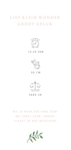 Botanisch geboortekaartje met olifantje in aquarel 2