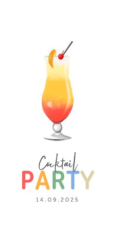 Cocktail kaart menu zomer vrolijk illustraties Achterkant