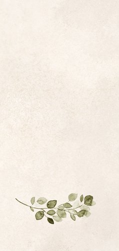 Communiefeest menukaart natuurlijk zand eucalyptus Achterkant