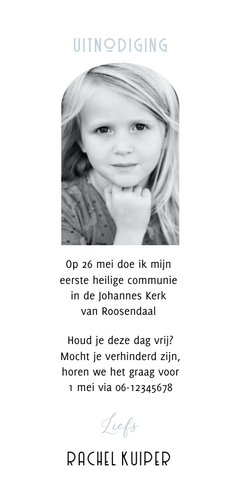 Communiekaart ticket Save the Date Achterkant