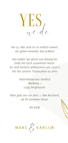 Einladungskarte Hochzeit elegant & abstrakt 3