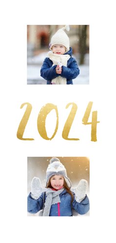 fotokaart nieuwjaars met fotocollage en jaartal 2024 2