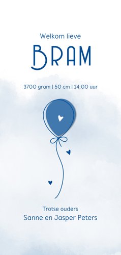 Geboorte Ballon op waterverf achtergrond blauw 3