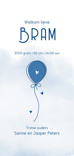 Geboorte Ballon op waterverf achtergrond blauw 3