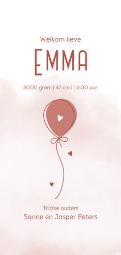 Geboorte Ballon op waterverf achtergrond terracotta 3