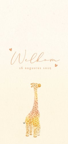 Geboortekaartje giraffe voor een jongen of een meisje 2