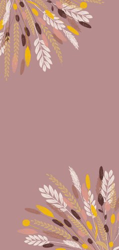 Hip modern geboortekaartje illustratie droogbloemen boeket Achterkant