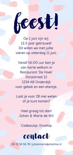 Jubileum 12,5 jaar eighties pastel Achterkant