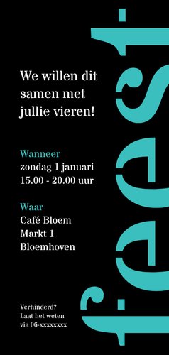 Jubileum 25 jaar getrouwd typografisch Achterkant
