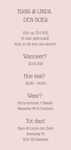 Jubileumkaart 'Let's celebrate 10 years of love' met stippen 3