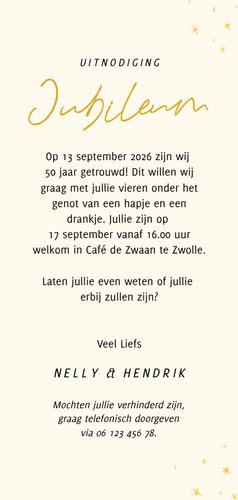Jubileumkaartje met gouden cijfer ballonnen 50 en foto 3
