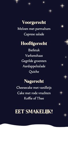 Kerst menukaartje met hertje en sterren 3