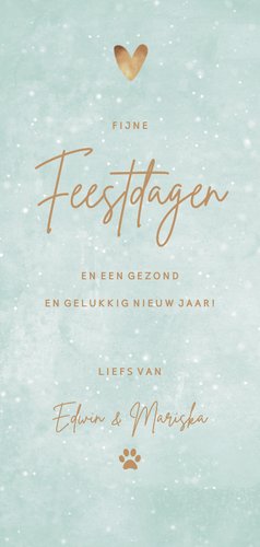 Kerstkaart eigen fotos hartje love Achterkant