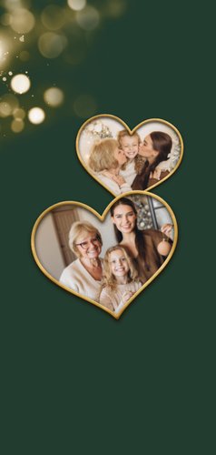 Kerstkaart hartjes fotocollage liefdevolle feestdagen 2