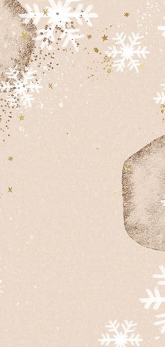 Kerstkaart illustratie notenkraker sterren goudlook kraft Achterkant