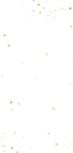 Kerstkaart langwerpig collage met gouden sterren Achterkant