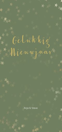 Kerstkaart langwerpig groen met kerstster - Een gouden kerst Achterkant