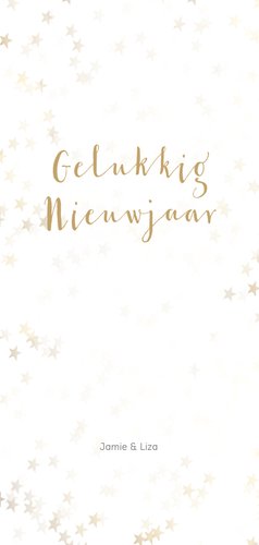 Kerstkaart langwerpig kerstster van goud - Een gouden kerst Achterkant