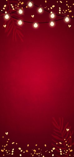 Kerstkaart rood langwerpig foto lampjes goudlook 2027 2