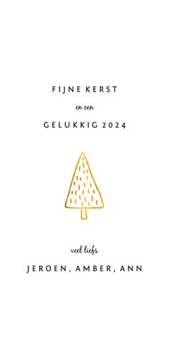 Kerstkaart warm wishes goudlook met foto Achterkant