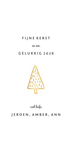 Kerstkaart warm wishes goudlook met foto Achterkant