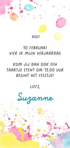 Kinderfeestje met lolly's en snoepjes Achterkant