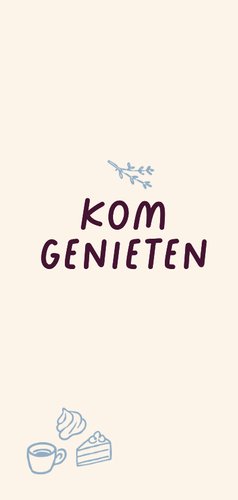 Langwerpige uitnodigingskaart proeverij van Patisjanne 2
