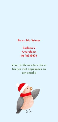 Lieve menukaart met illustratie van twee musjes 2