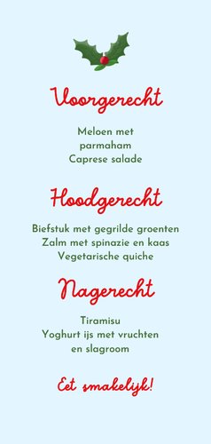 Lieve menukaart met illustratie van twee musjes 3