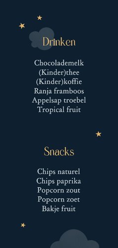 Menukaart communie lentefeest vintage vliegtuig sterretjes 2